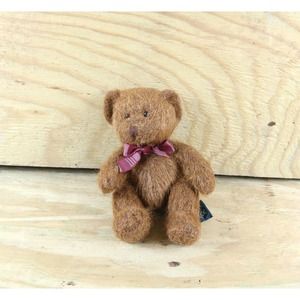 RUSS PLUSH Cameron Mohair Brown Teddy Bear 5.5" Mini Vintage Stuffed Animal